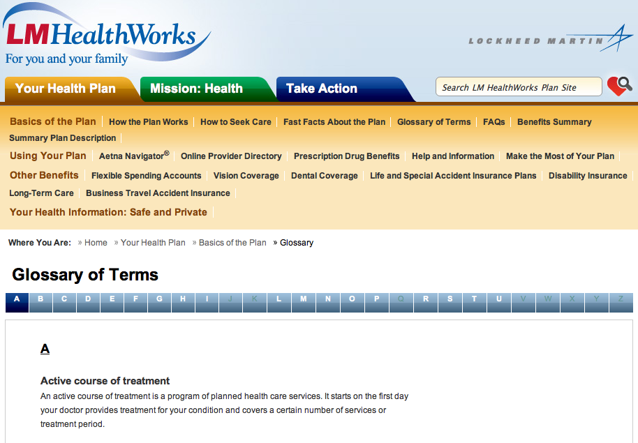Glossary The full glossary that powers the content page tooltips