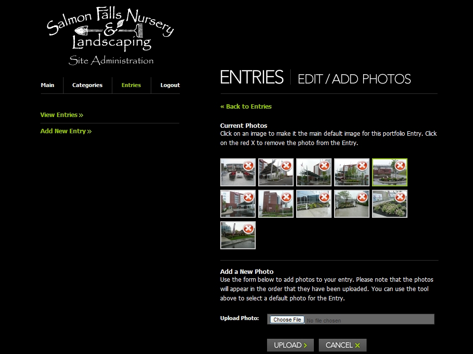 Admin The custom administration tools are also integrated into the site